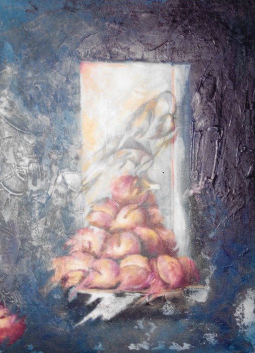Duraznos   mixta s tela 