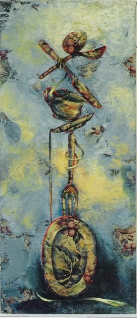 Equilibrio 1   mixta s gobelino   125x55 cm.   2002  