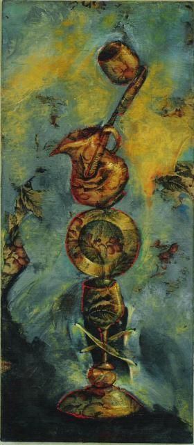 Equilibrio 2 mixta s gobelino     125x55 cm.   2002  