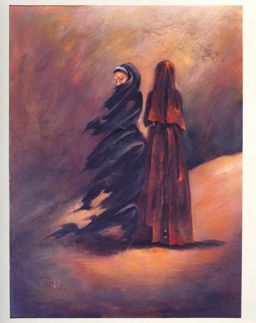 Hermanas   mixta s tela   120x90 cm.   1998 