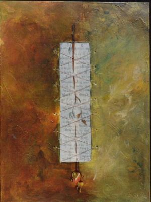 La palabra   mixta s tela   120x90 cm.   2000  