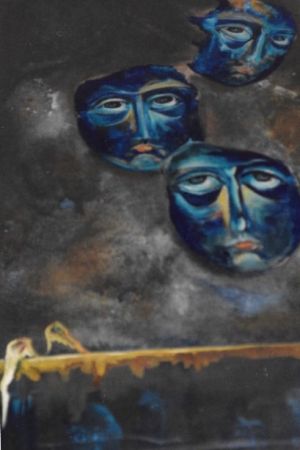 Las ma  scaras   mixta   tela   70x50 cm. 